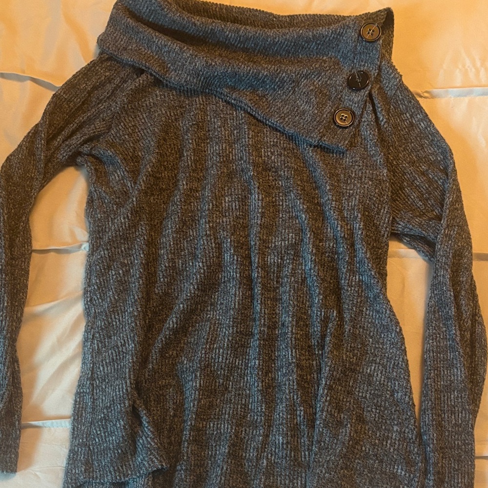 French Laundry Charcoal Cowl Neck Sweater